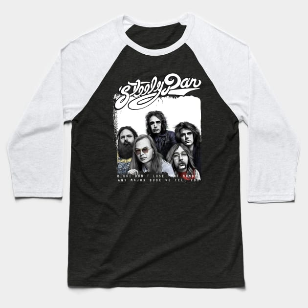 steely dan bw Baseball T-Shirt by Nashida Said